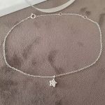 C414-C42782 - 925 Sterling Silver Star Cz Ankle Chain 27CM Includes 5.4CM Extension