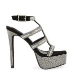 Black Diamante Platform Stiletto