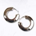 Bold Round Hoop Earrings - Silver Free