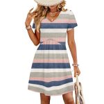Summer Dresses For Women 2026 Empire Waisted Maternity Dress Short Sleeve V Neck Casual Dresses With Pockets