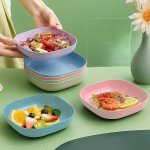1PC 5PCS Square Dinner Plate Portable Food Plate For Snacks & Breakfast Kitchen Tools