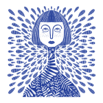 Sneaky Blue Lady Art Prints