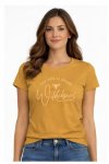 Ladies Curved Tone Puff Tee - Honey Gold - 3XL