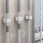 2pcs Easy-Install Mop & Broom Holder - No-Drill Wall-Mounted Storage Rack For Kitchen And Bathroom