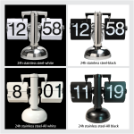 1PC Automatic Flip Clock Desktop Stainless Steel Flip Digital Clock Retro Living Room Home Decoration Retro Table Quartz Clock H
