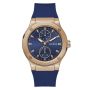 Guess Mens Jet Blue And Rose Gold Watch
