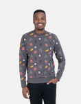 Ben Sherman All Over Print Charcoal Sweatshirt - XXL Grey
