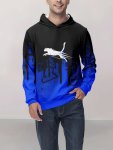 Men's Color Block Leopard Graphic Print Hoodie Casual Long Sleeve Hooded Sweatshirt For Outdoor