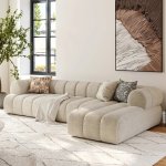 Lu 3-PIECE Channel Chenille Sectional Sofa With Chaise