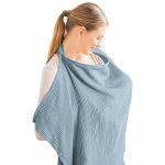 Konssy Muslin Nursing Cover For Baby Breastfeeding Breathable 100% Cotton Breastfeeding Cover With Rigid Hoop For Mother Nursing