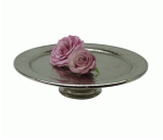 Aluminium Cake Stand On Base Nickel Finish 12CM H X 42CM W - 12CM H X 42CM W