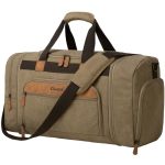 Celvetch Canvas Duffle Bag For Travel 50L Expandable Travel Duffel Bags For Men Women Weekender Overnight Bag With Shoes Compart