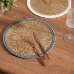 Seagrass Border Placemat Grey
