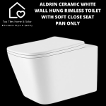 Aldrin Ceramic White Wall Hung Rimless Toilet With Soft Close Seat - Pan Only