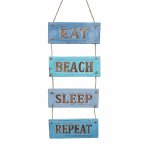 Wood Hanging Sign Eat Beach 20X44CM