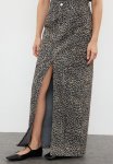 Patterned Maxi Denim Skirt - Leopard