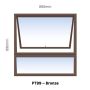 Aluminum Window Value Range Bronze With Obscure Glass Top Hung PT99 1 Vent W900MM X H900MM