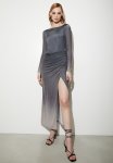 Ombre Knit Maxi With Slit Detail - Grey