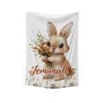 Personalised Fleece Blanket Soft Bunny Watercolour