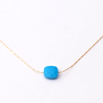 Goldair Gold Aqua Gem Pendant Necklace - Aqua Calcite