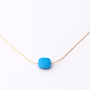 Goldair Gold Aqua Gem Pendant Necklace - Aqua Calcite