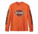 Men’s Bar & Shield Long Sleeve Tee – Vintage Orange