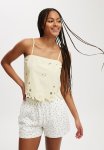 Cotton On Cutwork Open Back Cami - Lemon Icing