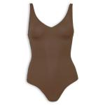 Mocha Low V-neck Thong Bodysuit