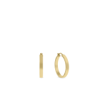 Yellow Gold Diamond Cut Edged Design Hoop Earrings