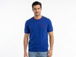 Mens Knitted T-Shirt In Blue - Blue 2XL