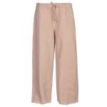 Raw Edge Denim Style Wide Leg Pants - Antique Rose M l
