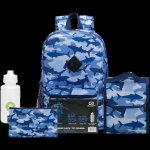 Quest 4-PIECE Backpack Set Shark Camo Blue