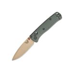 MINI Bugout Taiga Green Grivory Handle With Tan Cerkote Blade Finish