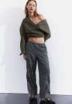 Nylon Parachute Trousers - Khaki Green