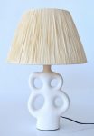 White Cut-out Black Ceramic Lamp Raffia Shade – 59X41CM
