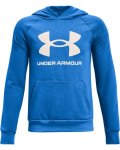 Boys' Ua Rival Fleece Big Logo Hoodie - Blue Circuit Ymd