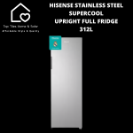 Hisense Stainless Steel Supercool Upright Full Fridge - 312L