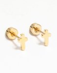 Kids Gold Plated Surgical Steel Shell Flat Back Earrings