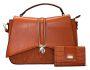 Fino BK-117 + 975-093 Faux Leather Elegant Satchel Handbag With Purse Set