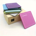 Junesix MINI Cutting Mat - Portable Crafting Pad For Diy Paper Stickers & Scrapbooking - Assorted Colors Pink green blue