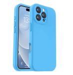 Liquid Silicone Back Case Compatible With Iphone 14 Pro - Skyblue