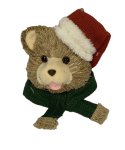 Xmas Decor Bear Green Scarf