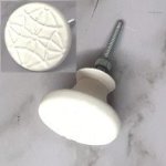 JP776 White Resin Doorknob Art Deco