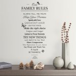 Inspirational Quotes Saying Wall Decals Family Rules Decorative Pattern Fashion Wall Stickers Removable Peel And Stick Vinyl Wal