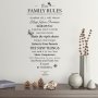 Inspirational Quotes Saying Wall Decals Family Rules Decorative Pattern Fashion Wall Stickers Removable Peel And Stick Vinyl Wall Decals For Home Decor