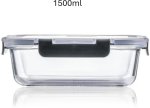 Glass Plastic Fridge Container - 1500 Ml