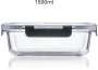 Glass Plastic Fridge Container - 1500 Ml