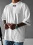 Men's Fashion Print Casual Short Sleeve T-Shirt - Summer Comfortable Round Neck 'Number.1' Loose Fit Street Style - Machine Washable