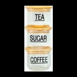 Aqua Homeware Aqua 3-PIECE Stackable Square Jar - Glass