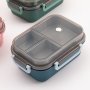 1PC Lunch Boxes Double-layer Lunch Box With Lid Sealed Divided Compartment Bento Box Microwave Oven Heating Rice Meal Box With Tableware For Office Workers